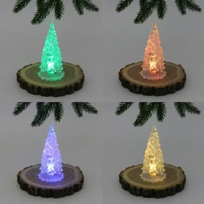 Сувенир с подсветкой «Кристальная ёлочка» 5,7*12,5 см (на батарейках 3 LR44)