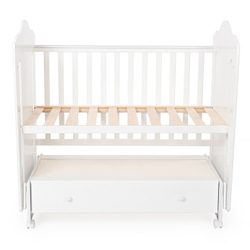 Детская кроватка Vikalex Мишкина Компания маятник, колесо белый