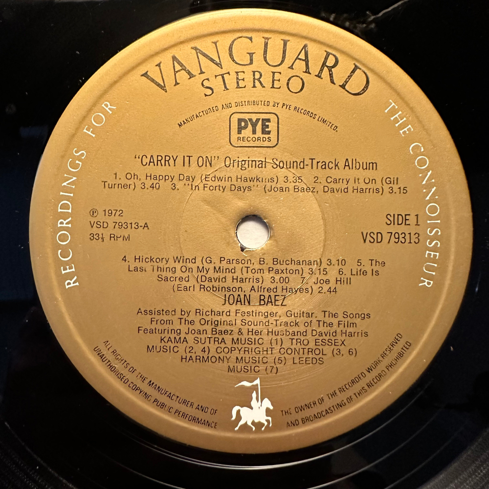 Joan Baez - Carry It On - Original Sound Track Album (Англия 1971г.)