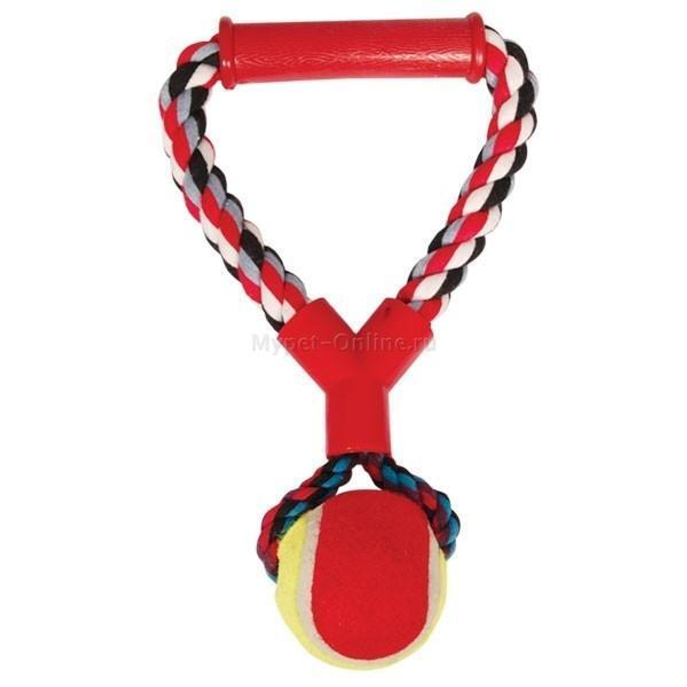 Игрушка для собак "Верёвка с ручкой, мяч", d65/250мм, Triol