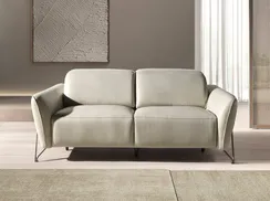 2-местный диван с реклайнером из песочной кожи, модель 6276