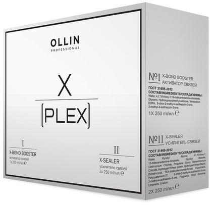 OLLIN X-PLEX НАБОР (№1 X-Bond Booster Активатор связей 250мл; №2 X-Sealer Усилитель связей 2х250мл)