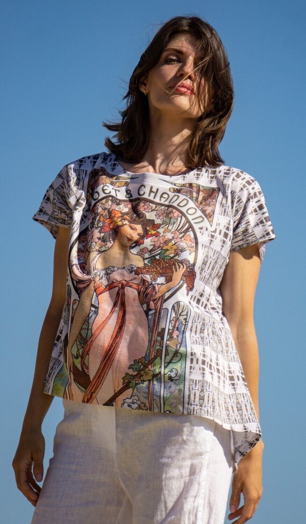 Футболка "Ар-нуво", по мотивам работ Альфонса Мухи