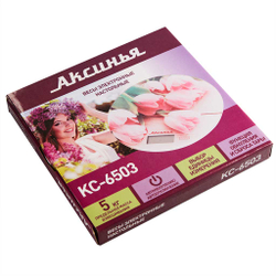 Весы электронные настольные 5 кг АКСИНЬЯ КС-6503 "Розовые тюльпаны"