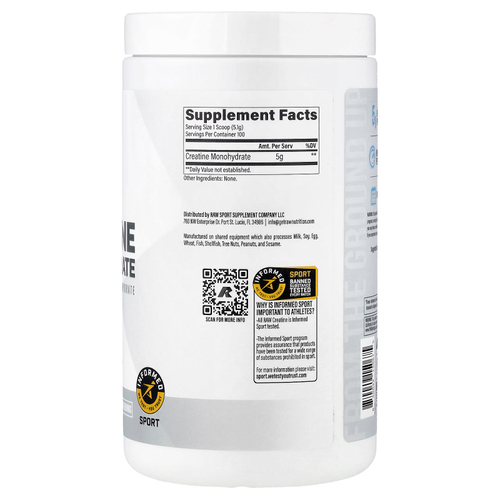 Raw Nutrition, Essentials, моногидрат креатина, без добавок, 510 г (18 унций)