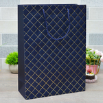 Пакет бумажный 31*42*12см с ручками "Ромб" синий