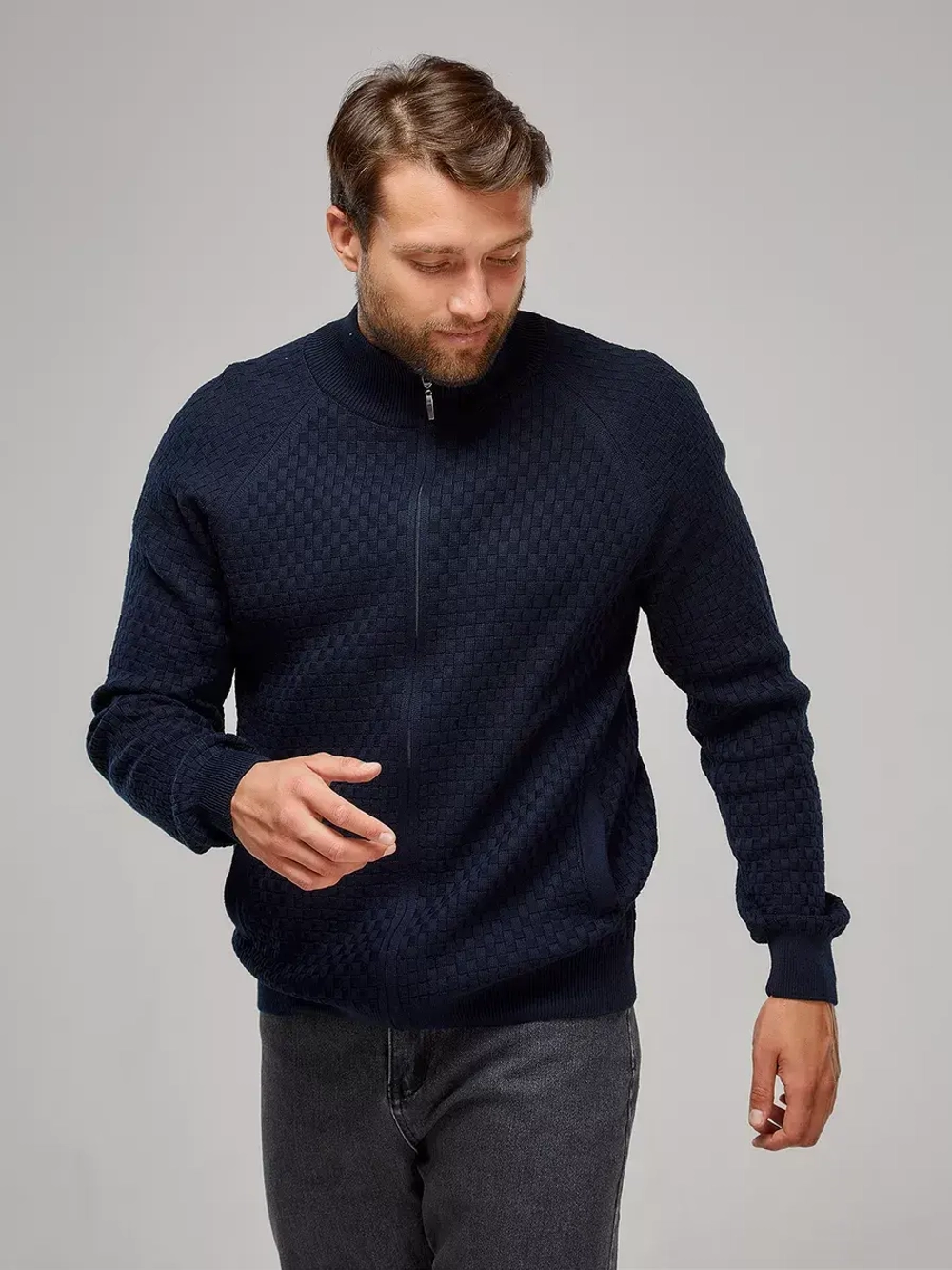 Кардиган на молнии с карманами