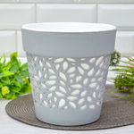 Кашпо Блоссом 3,5л, серый жемчуг/белый