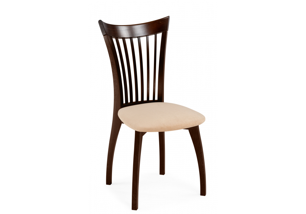 Стул деревянный Woodville Лидиос велюр тедди 008, орех темный