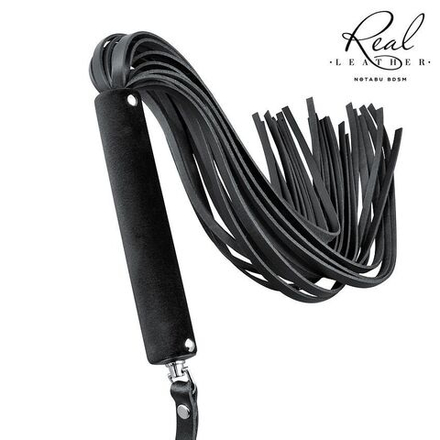Плеть-флоггер Notabu черная кожаная, натуральная кожа