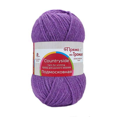 Пряжа "Подмосковная", 50% шерсть, 50% акрил, 100гр-250м, пур-пур