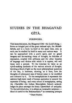 Studies in the Bhagavad Gîtâ. The Yoga of Discrimination | Bhagavan Das