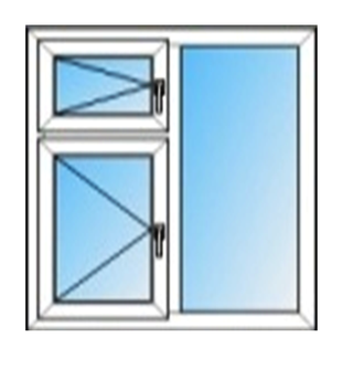 Окно 1,2х1,2 м двойное остекление 3-секционное с 2 открывающимися створками форточка