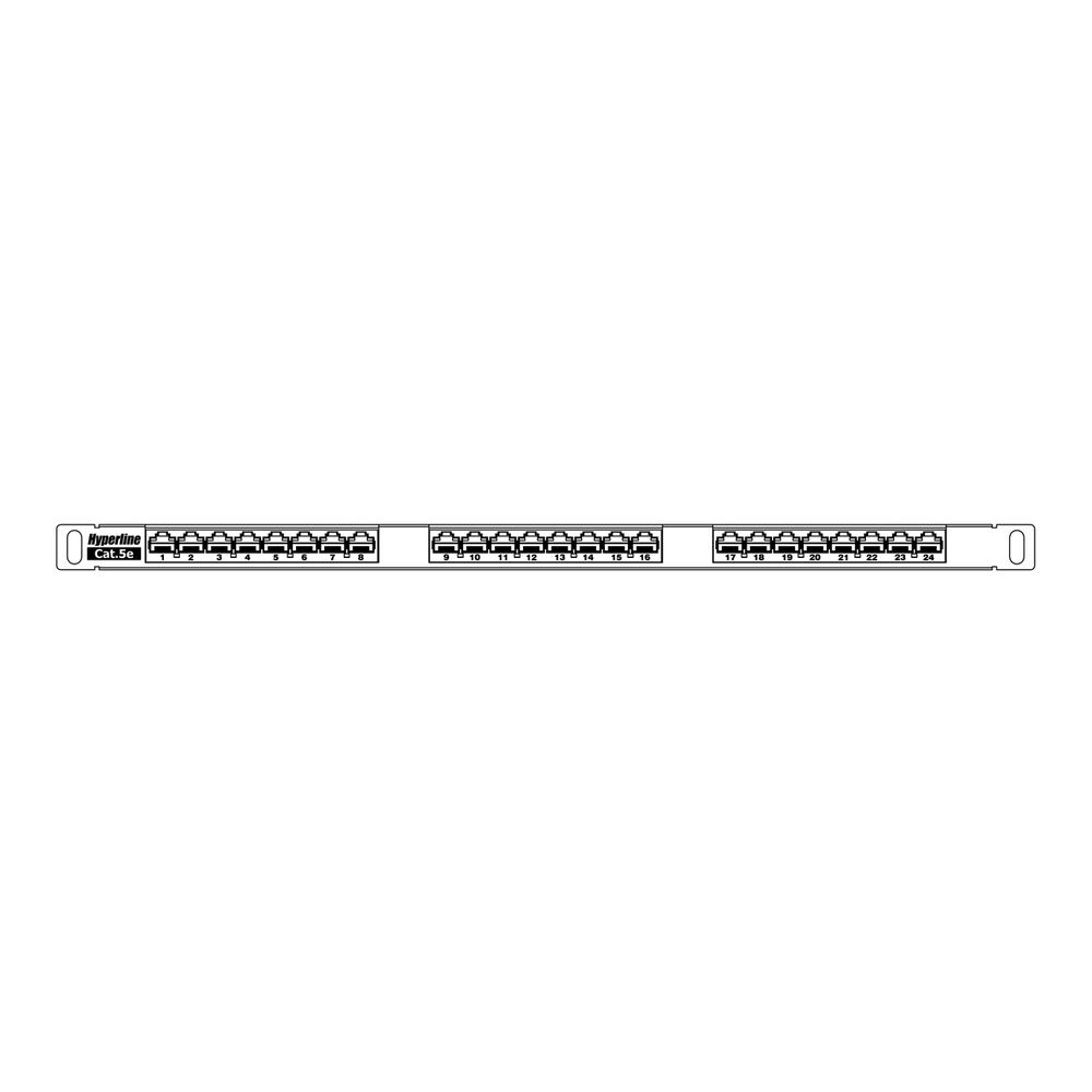 Патч-панель 19&quot;, 0.5U, 24 портов Hyperline PPHD-19-24-8P8C-C5E-110D