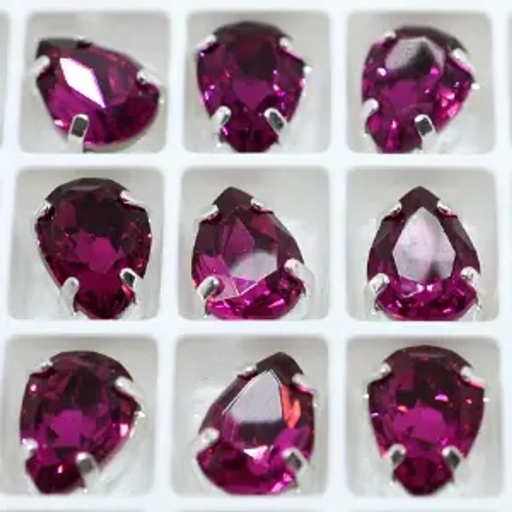 134 Fuchsia серебряный цап (13х18мм) капля 1шт.