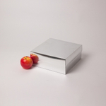 Коробка крышка-дно 25x10x25, серебро, картон глянцевый