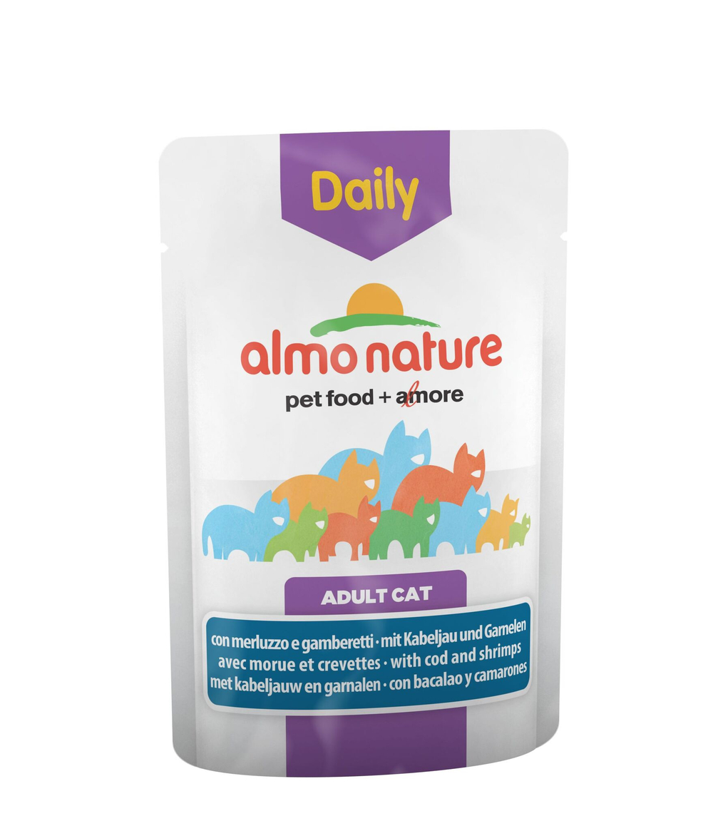 Almo Nature Паучи для кошек "Меню с Треской и креветками" (Daily Menu - Cat Cod and Shrimps) 0,07 кг x 1 шт.
