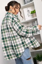 Рубашка оверсайз Дарика (бело-зеленая) Б14263-30М LT Collection