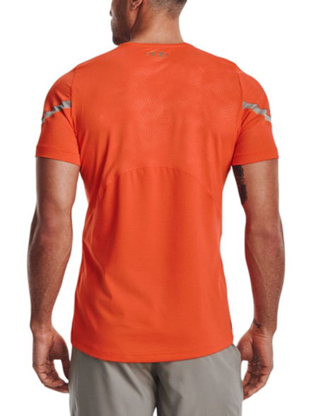 Теннисная футболка Under Armour Rush Emboss Short Sleeve - papaya/pewter