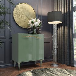 Комод Арт Колор Классик Голд с 2 полками Зеленый нефрит