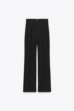 ZARA БРЮКИ С ВЫСОКОЙ ПОСАДКОЙ И ЗАСТЕЖКОЙ-МОЛНИЕЙ — ZW COLLECTION, ЧЕРНЫЙ