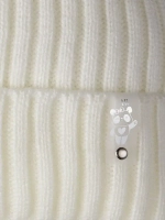 Шапка для девочки со снудом, демисезонная, молочная