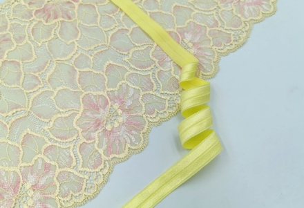 _Эластичная бейка, 15 мм, с блеском, желтая, ( Арт: TB205/15B-007), м