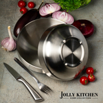 Миска Jolly Kitchen, нержавеющая сталь, двойные стенки, матовая, 19.5 см