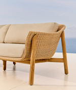 3-местный диван Galea из тикового дерева и синтетического ротанга, 223 см