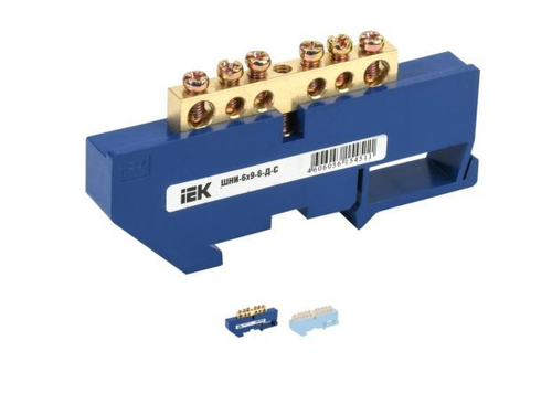 Шина N "ноль" на DIN-изол ШНИ-6х9-6-Д-С IEK