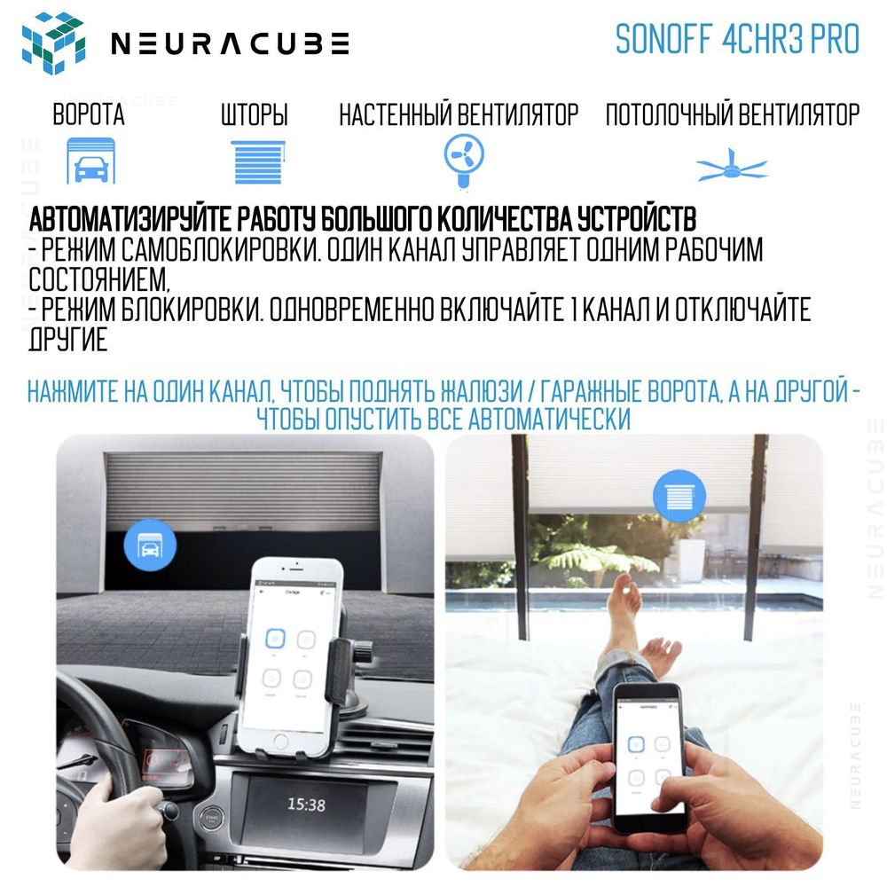 WiFi-Реле Sonoff 4CHR3 PRO (Работает с Яндекс Алисой)