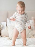 Боди Mjolk Ёжики на экрю, с длинным рукавом