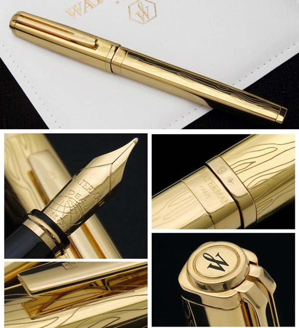 Перьевая ручка Waterman Exception Solid Gold, цвет: Gold (золото),  перо: M/F, перо: золото 18К