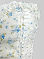 Платье YIYI STORY 3866 короткое в цветочек с пышной юбкой и вставками из лент