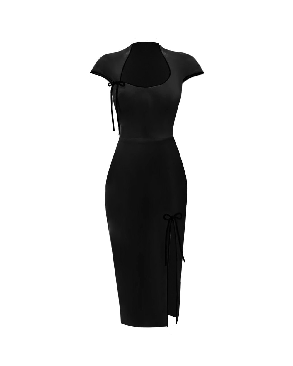 Платье макси из бархата с завязками