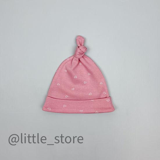 Шапочка однослойная "Кошечки и цветочки" розовый сахар