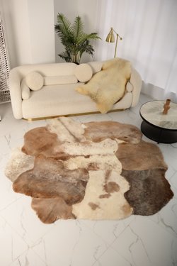 Ковер Мосси из светло-коричневых шкур