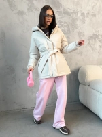 Куртка весенняя удлиненная с капюшоном