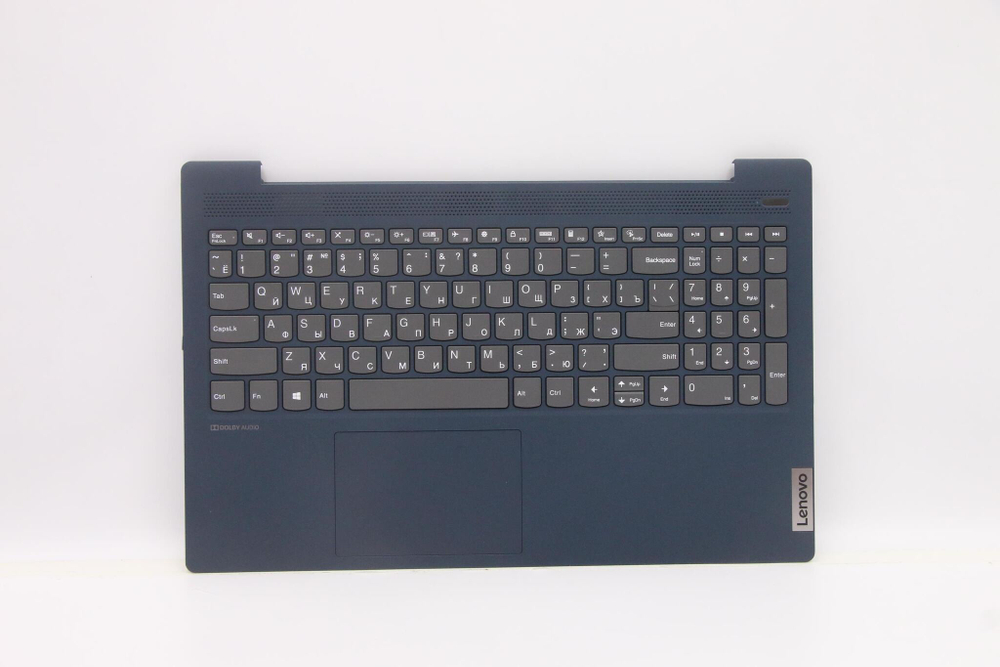 Верхняя панель с клавиатурой (топкейс) для ноутбука Lenovo 5-15IIL05 / ARE / ITL / ALC синяя , раскладка - русская (5CB1B43457)
