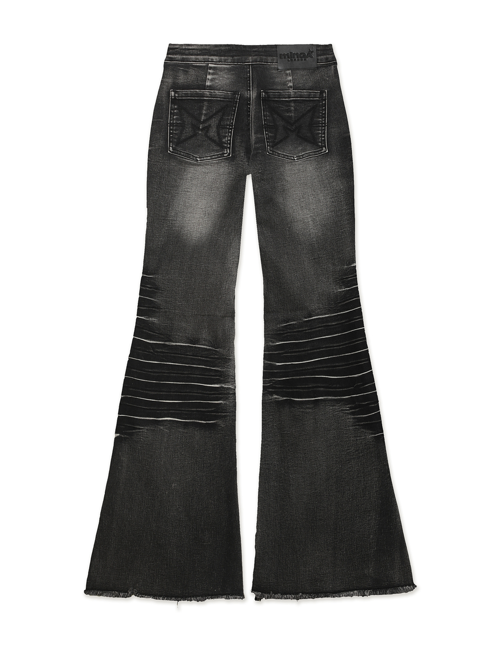 Женские Джинсы (Regular Fit) Sadie Black Washed Studded Lace Up Flare