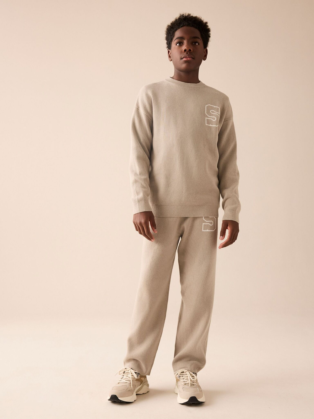 Джемпер и брюки в комплекте для мальчика Next E27-906, Бежевый