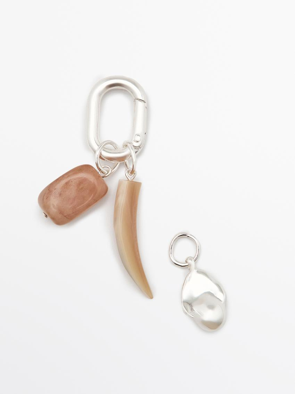 Massimo Dutti Подвеска с камнями, горчично-желтый