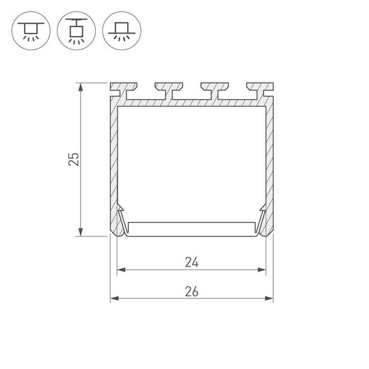 Профиль Arlight PLS-LOCK-H25-2000 ANOD 016386