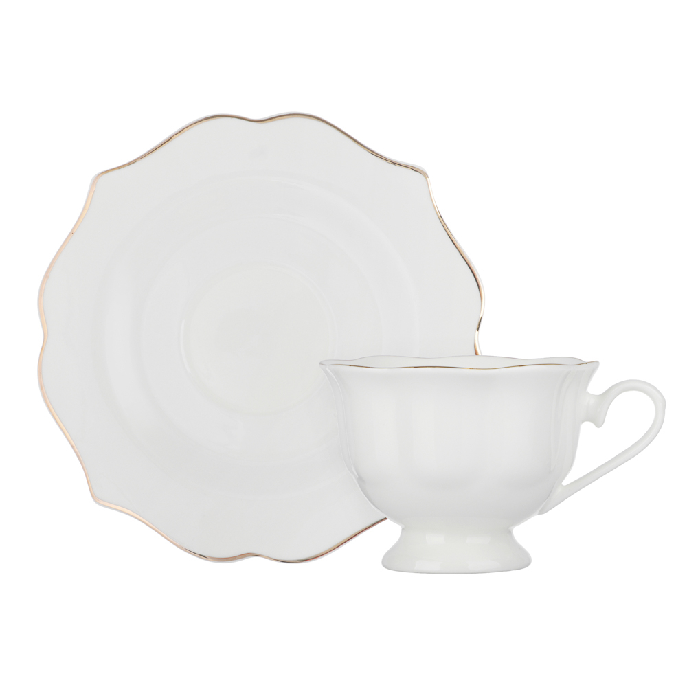 Набор чайный 2 пр., 175мл, MILLIMI, Лаура с золотой отводкой, фарфор