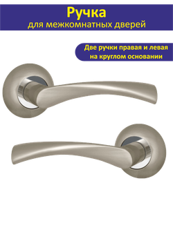 Ручка дверная межкомнатная с защелкой CRONA матовый никель