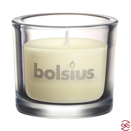 Свеча в стекле Bolsius Classic 80/92 кремовая - время горения 29 часов