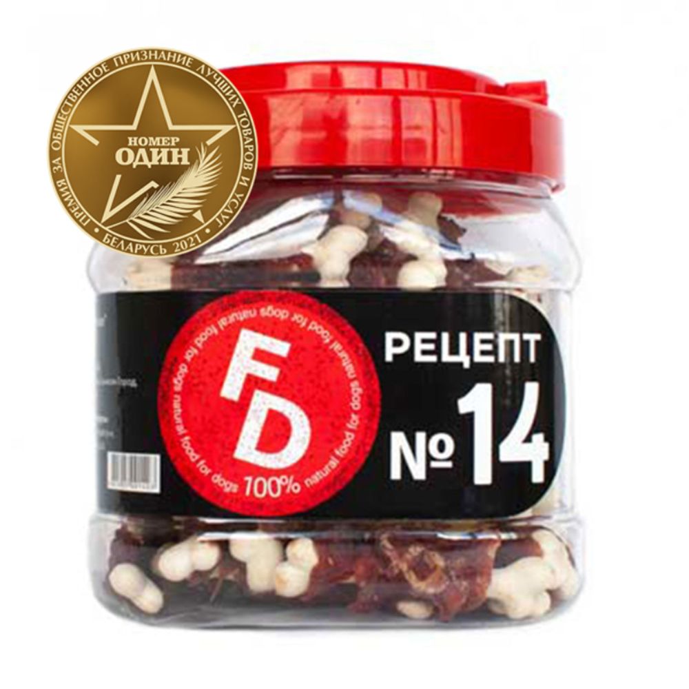 Лакомство FOR DOGS &quot;Рецепт № 14&quot;, мясо утки на кальциевой косточке, 500 гр