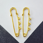 Броши булавки, сталь, позолота, 50мм, цена за набор 2 шт