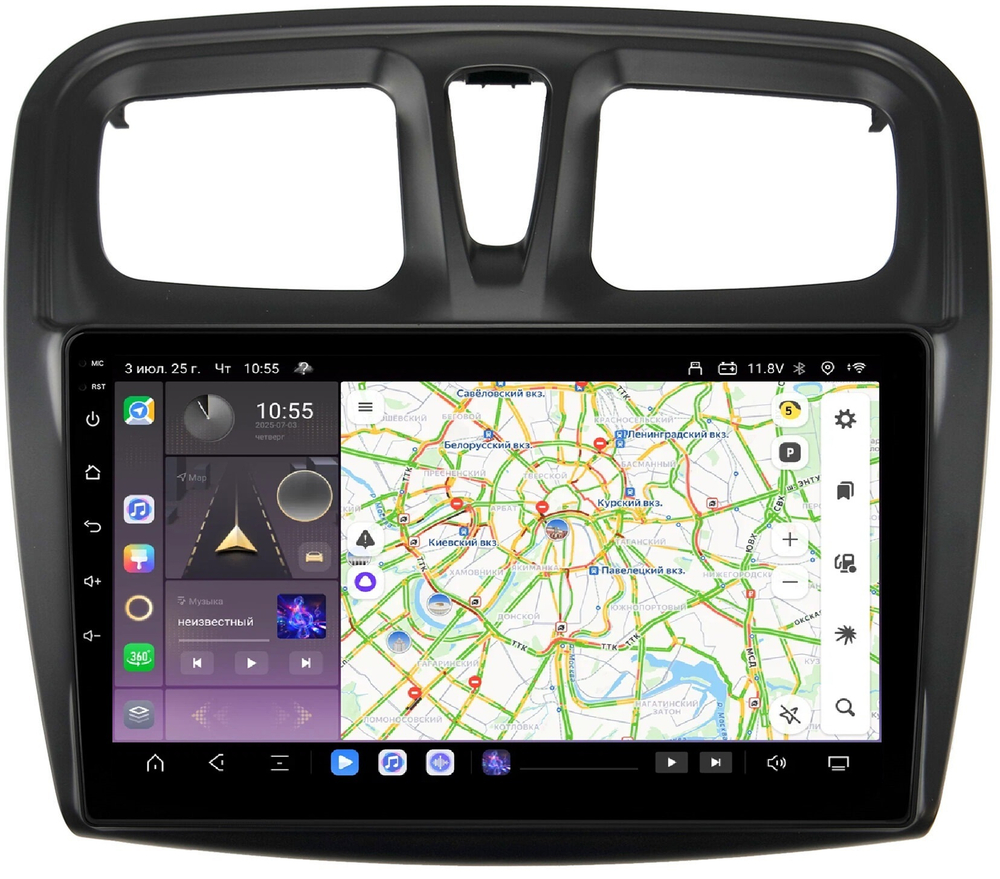 Магнитола для Renault Logan/Sandero 2014+ - Kuberg QLed, Android 13, TS20, CarPlay, SIM-слот