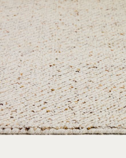 Ковер Lenuo из шерсти и хлопка жаккардовый цвет экрю, 160 x 230 см